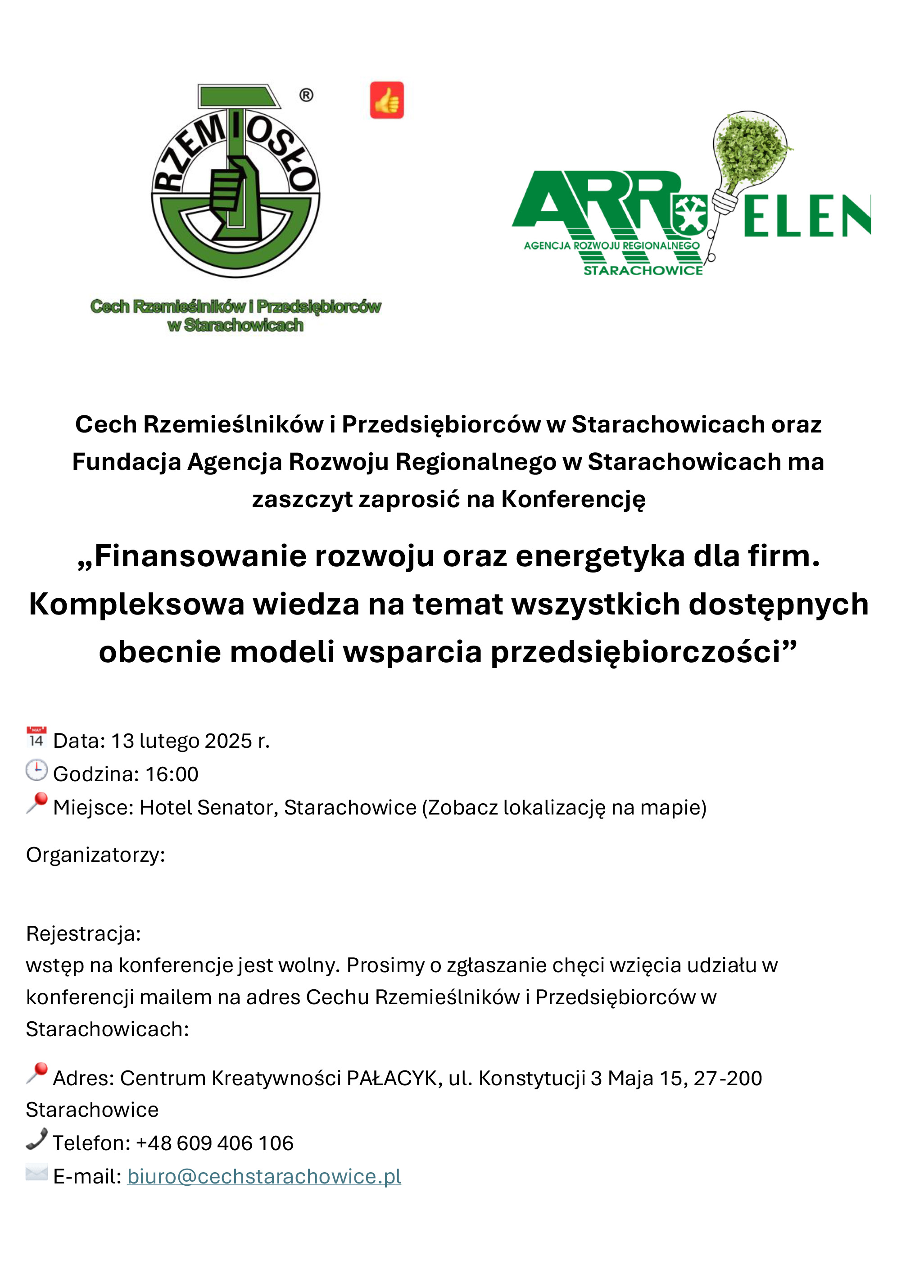 Zaproszenie na Konferencję „Finansowanie rozwoju oraz energetyka dla firm. Kompleksowa wiedza na temat wszystkich dostępnych obecnie modeli wsparcia przedsiębiorczości”