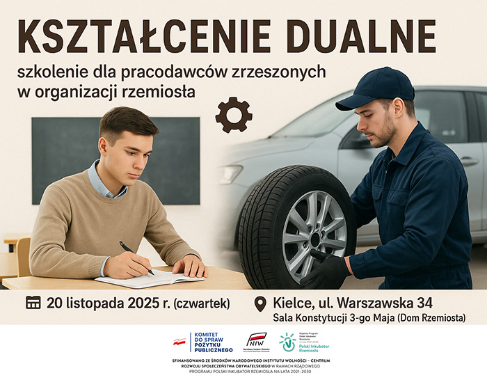 Szkolenie "Kształcenie Dualne" - dla pracodawców zrzeszonych w organizacji rzemiosła
