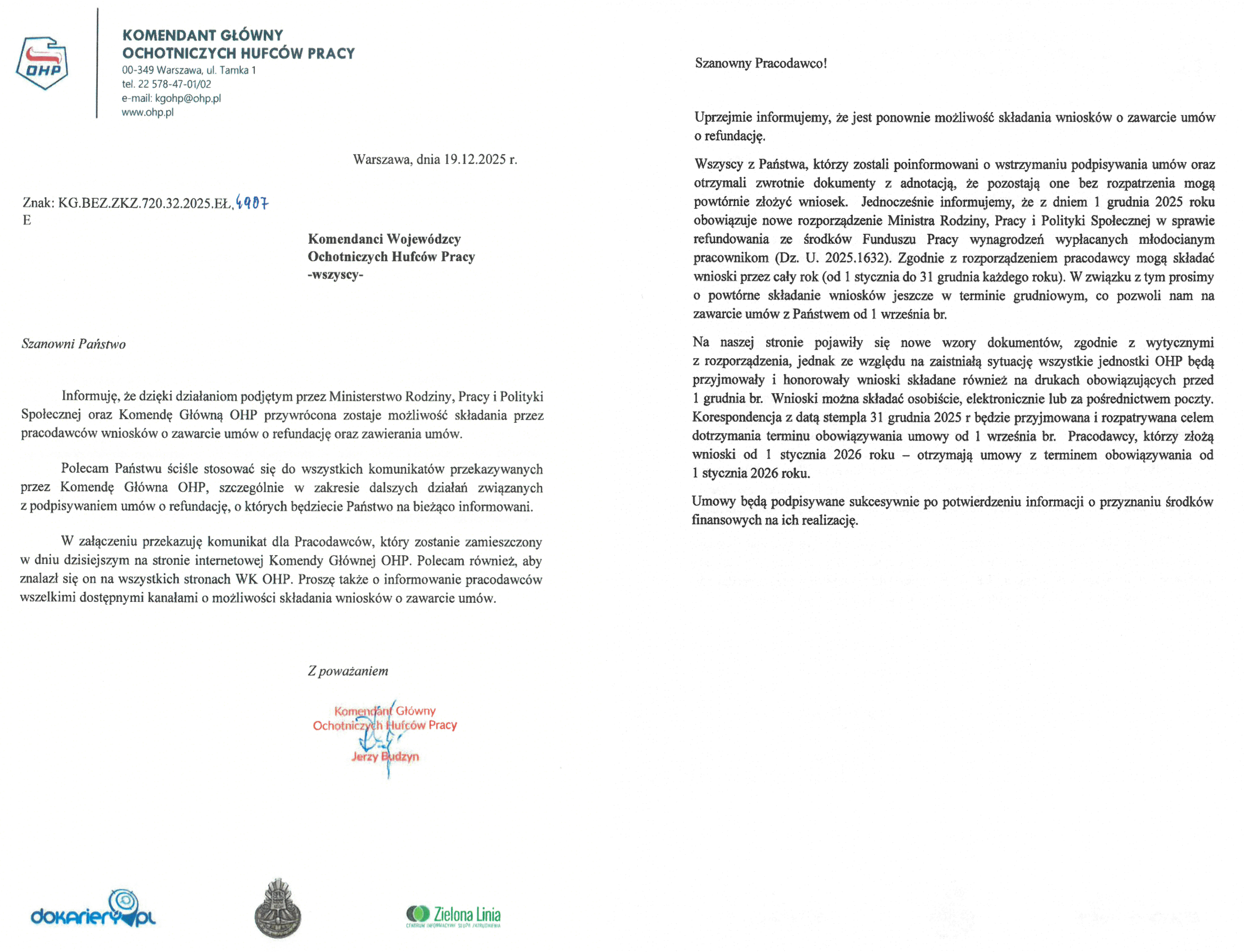 SUKCES - Wracają refundacje dla pracodawców.