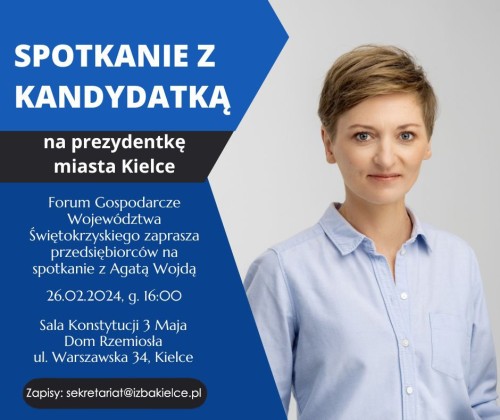 Spotkanie z kandydatką na Prezydentkę Kielc - Agatą Wojdą